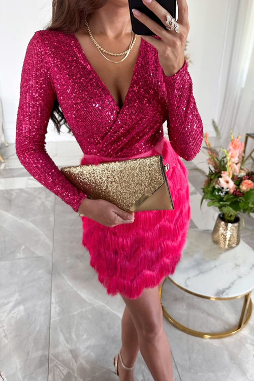 Ginger – Robe de Cocktail Envoûtante à Sequins et Franges