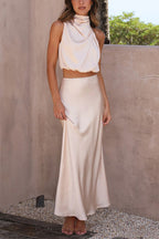 Inaia – Ensemble Jupe Longue en Satin Élégant