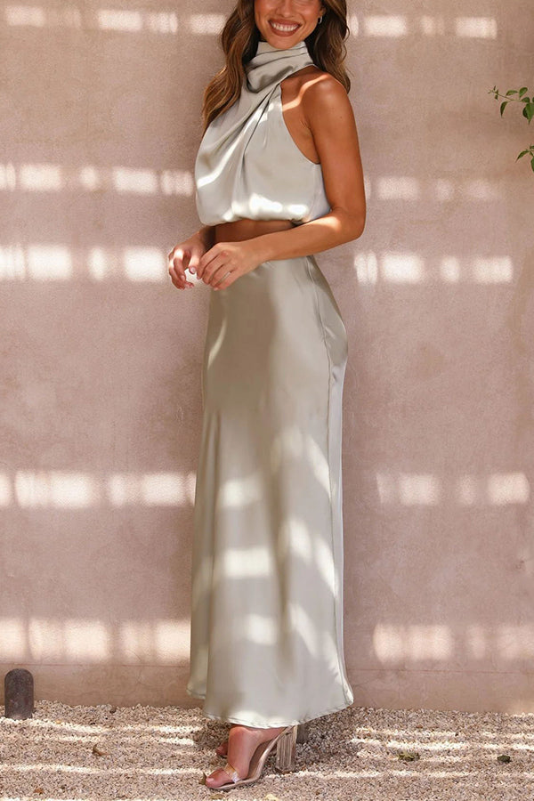 Inaia – Ensemble Jupe Longue en Satin Élégant