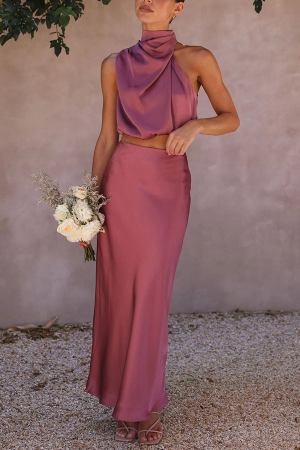 Inaia – Ensemble Jupe Longue en Satin Élégant
