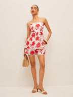 Floral Strapless Top With Pockets Shorts Set