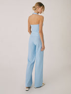 Cotton & Linen Vest With Straight Leg Pants Set