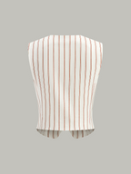 Belted Striped Shorts Set