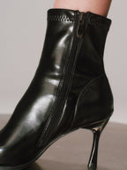 Pointed Toe Kitten Heel Ankle Boots