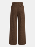 Textured Asymmetric Top and Pants Set