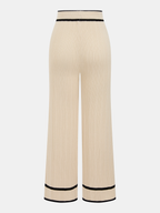 Contrast Trim Polo Top & Drawstring Pant Set