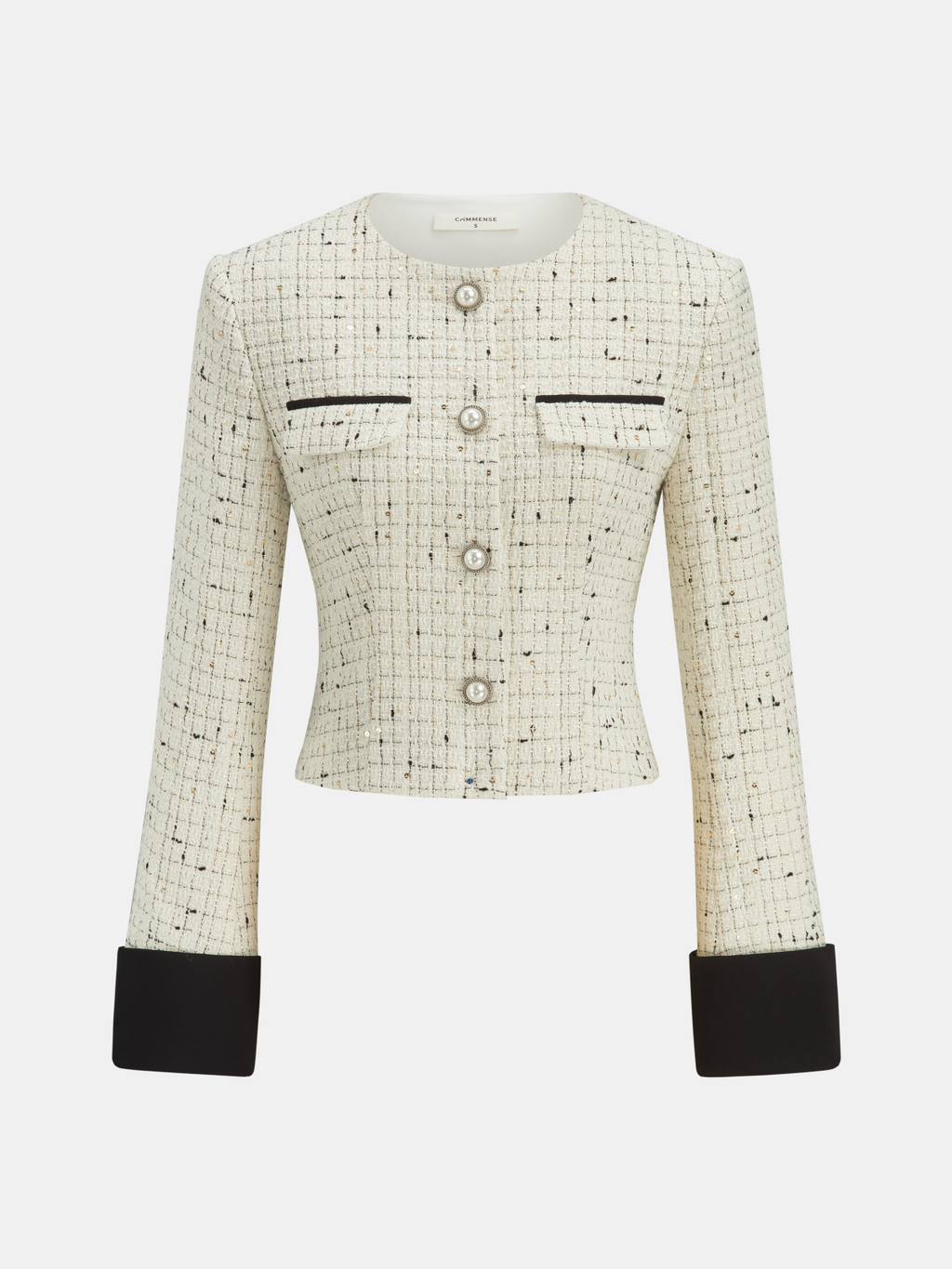Pearl Button Tweed Jacket & Pants Set