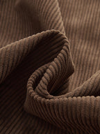 Corduroy Metal Button Vest & Wide-Leg Pants Set