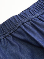 Faux Denim Tie-Waist Vest & Pants Set