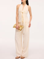 Bow Detail Halter Backless Top & Pants Set