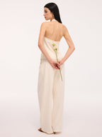 Bow Detail Halter Backless Top & Pants Set