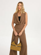 Sleeveless Blouse & Wide-Leg Pants Set