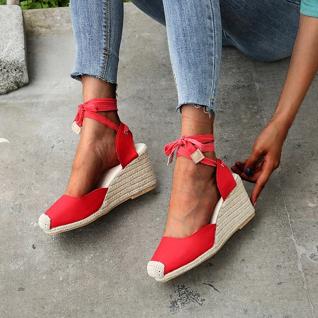 Isabella – Espadrilles Compensées Romantiques