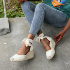 Isabella – Espadrilles Compensées Romantiques