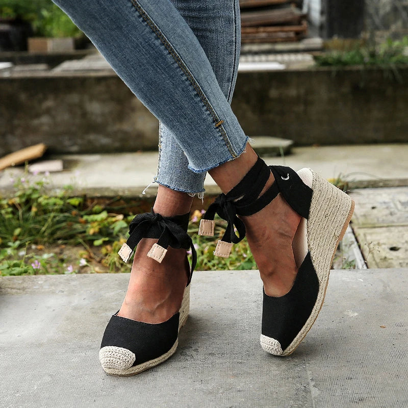 Isabella – Espadrilles Compensées Romantiques