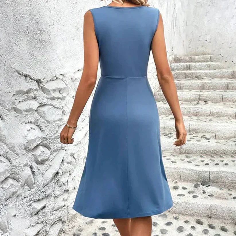 Ellianna – Robe d'Été Midi Élégante à Col en V