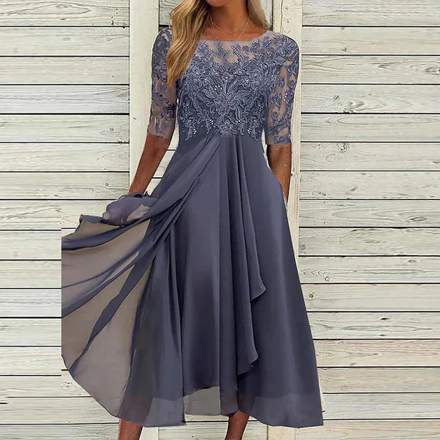 Seraphina – Robe de Soirée Élégante en Dentelle et Chiffon