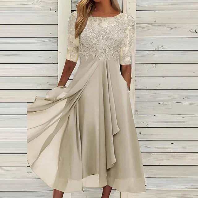 Seraphina – Robe de Soirée Élégante en Dentelle et Chiffon