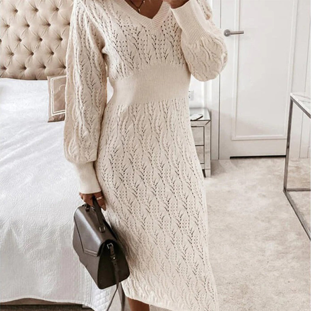 Amara – Robe Midi en Maille Texturée