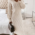 Amara – Robe Midi en Maille Texturée