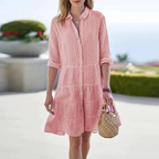 Breezy Chic – Robe d'Été Fluide aux Détails Raffinés