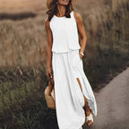 Ivy – Robe Sans Manches Élégante Aspect Lin