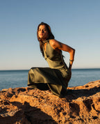 Robe Almudena vert olive